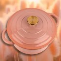 EMALIOWANY GARNEK ŻELIWNY 24cm 4L HAGE PINKOCELLO