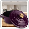 EMALIOWANY GARNEK ŻELIWNY 26cm 5L HAGE EGGPLANT