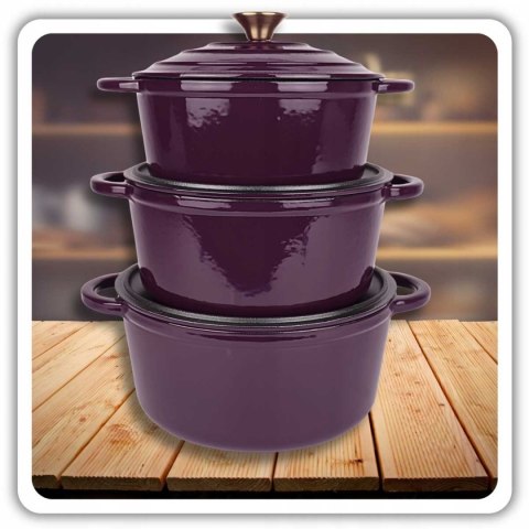 EMALIOWANY GARNEK ŻELIWNY 26cm 5L HAGE EGGPLANT