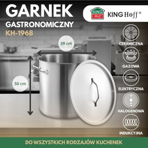 GARNEK GASTRONOMICZNY Z POKRYWĄ STALOWĄ 98L KINGHOFF KH-1968