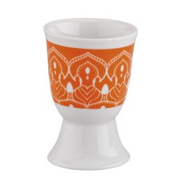 Kieliszek na jajko, porcelana, śred. 5 x 7 cm, pomarańczowa mandala