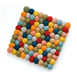 Podkładka pod gorące naczynia, 21 x 21 cm, owcza wełna, wielokolorowa