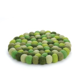 Podkładka pod gorące naczynia, śred. 21 cm, owcza wełna, zielona