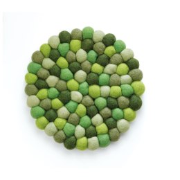 Podkładka pod gorące naczynia, śred. 21 cm, owcza wełna, zielona