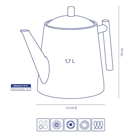 Dzbanek do herbaty z zaparzaczem Ancona 1,7 l