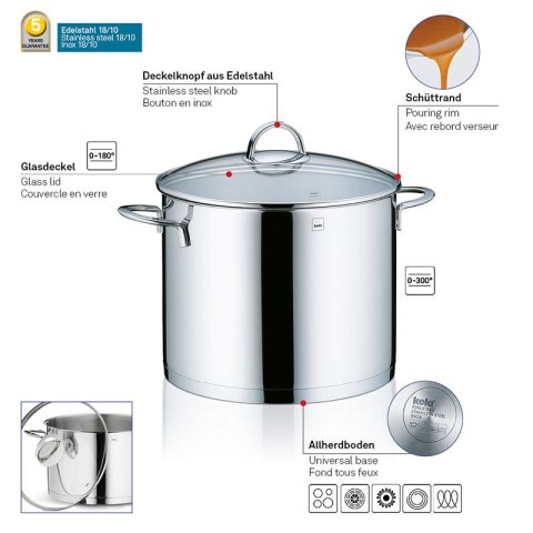 Garnek z pokrywką, 9,0 l, śred. 24 cm