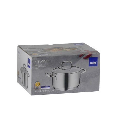 Garnek z pokrywką, stal nierdzewna/szkło, 1,6 l, śred. 16 x 10 cm