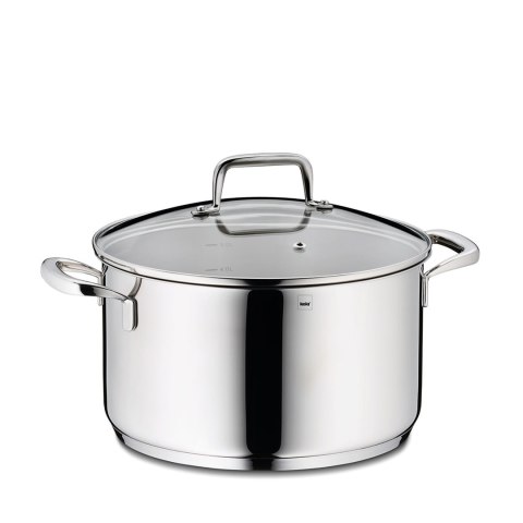 Garnek z pokrywką, stal nierdzewna/szkło, 5,5 l, śred. 24 x 14 cm