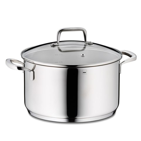 Garnek z pokrywką, stal nierdzewna/szkło, 5,5 l, śred. 24 x 14 cm