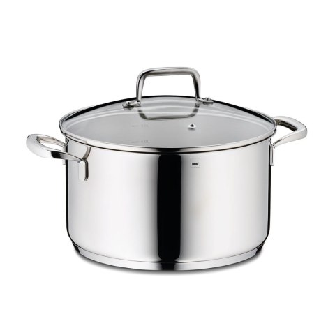 Garnek z pokrywką, stal nierdzewna/szkło, 5,5 l, śred. 24 x 14 cm