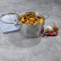 Garnek z pokrywką, stal nierdzewna/szkło, 5,5 l, śred. 24 x 14 cm
