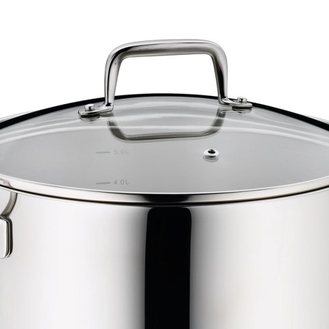 Garnek z pokrywką, stal nierdzewna/szkło, 5,5 l, śred. 24 x 14 cm