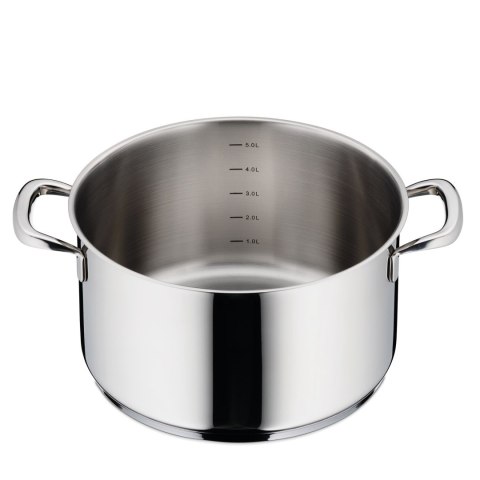 Garnek z pokrywką, stal nierdzewna/szkło, 5,5 l, śred. 24 x 14 cm