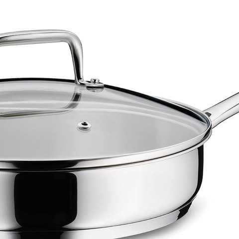 Głęboka patelnia z pokrywką, stal nierdzewna/szkło, śred. 24 x 5,5 cm