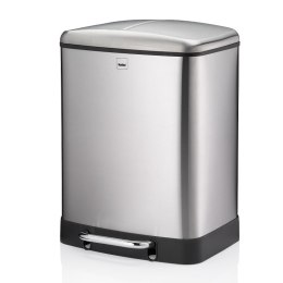 Kosz do segregacji śmieci, 2 x 12 l, 37 x 34 x 50 cm, metaliczny satynowy