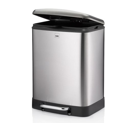 Kosz do segregacji śmieci, 2 x 12 l, 37 x 34 x 50 cm, metaliczny satynowy