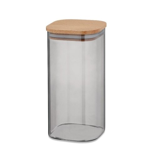 Pojemnik kuchenny, szkło borokrzemowe/drewno bukowe, 10 x 10 x 20 cm, 1,5 l