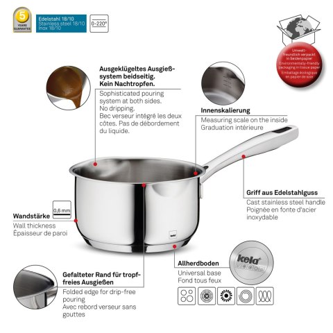 Rondel, stal nierdzewna, 0,6 l, 12×7 cm Flavoria