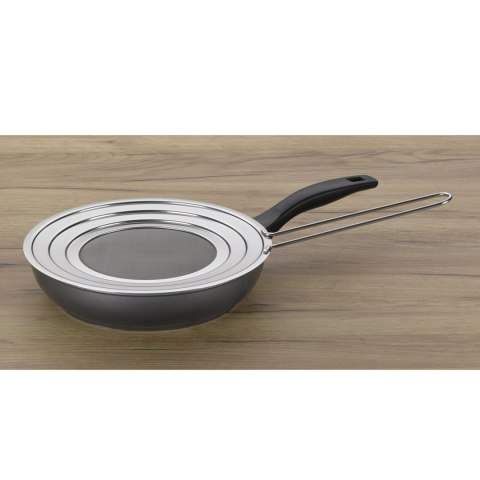 Stalowa pokrywa zapobiegająca pryskaniu, śred.30 cm, dł. z rączką 52 cm