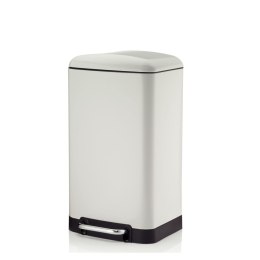 Stalowy kosz na śmieci z pedałem, 30 l, 35 x 33 x 62 cm, biały