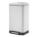 Stalowy kosz na śmieci z pedałem, 30 l, 35 x 33 x 62 cm, biały