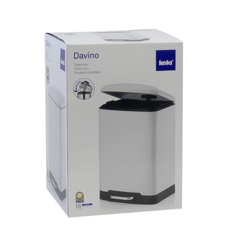 Stalowy kosz na śmieci z pedałem, 30 l, 35 x 33 x 62 cm, biały