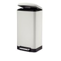 Stalowy kosz na śmieci z pedałem, 30 l, 35 x 33 x 62 cm, biały