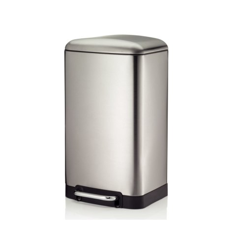 Stalowy kosz na śmieci z pedałem, 30 l, 35 x 33 x 62 cm, satynowa stal