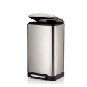 Stalowy kosz na śmieci z pedałem, 30 l, 35 x 33 x 62 cm, satynowa stal