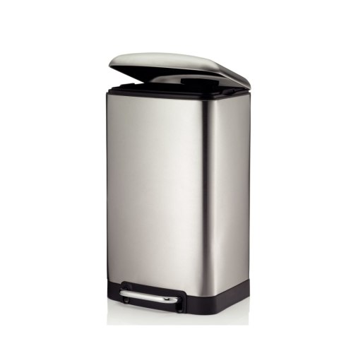 Stalowy kosz na śmieci z pedałem, 30 l, 35 x 33 x 62 cm, satynowa stal