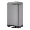 Stalowy kosz na śmieci z pedałem, 30 l, 35 x 33 x 62 cm, szary