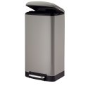Stalowy kosz na śmieci z pedałem, 30 l, 35 x 33 x 62 cm, szary