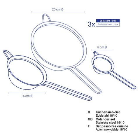 Zestaw sitek, 3 szt.