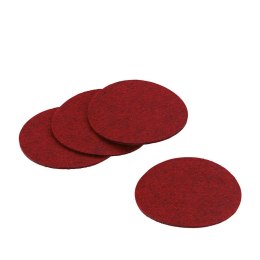 4 filcowe podkładki, śred. 10 cm, wiśniowe