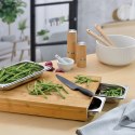 Deska do krojenia z tacką, bambus/stal nierdzewna, 36 x 27 x 7 cm
