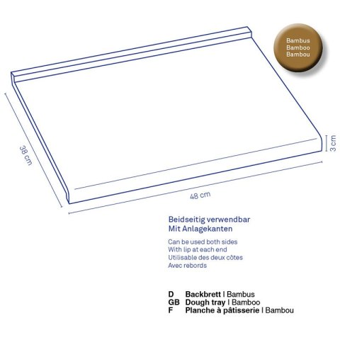 Deska/stolnica Kiana,bambus 48x38x1,8cm