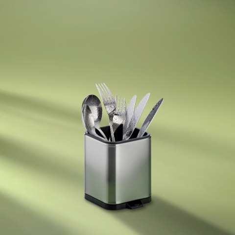 Ociekacz na sztućce, stal nierdzewna/tworzywo sztuczne, 11,5 x 10 x 12,5 cm