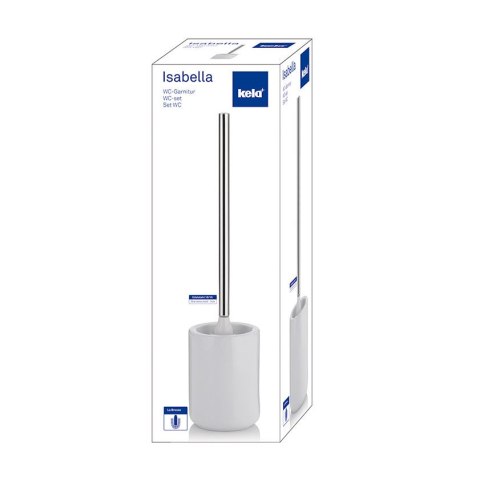 Ceramiczny zestaw do WC, śred. 10,5 cm, wys. 46 cm, biały