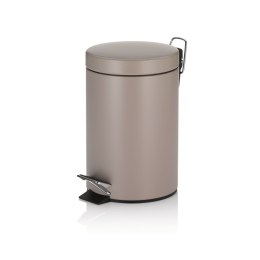 Łazienkowy kosz na śmieci, metal matowy, śred.17 cm, wys. 26 cm, 3,0 l, jasnobrązowy