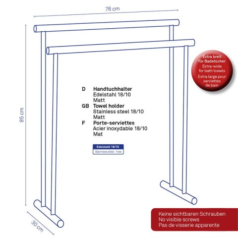 Uchwyt na ręczniki, 85x76 cm