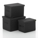 Zestaw koszy, 3 szt., czarny