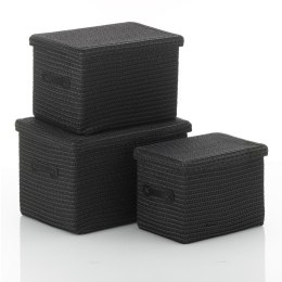 Zestaw koszy, 3 szt., czarny