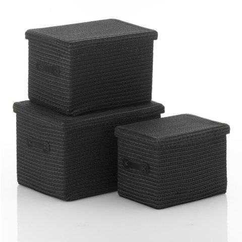 Zestaw koszy, 3 szt., czarny