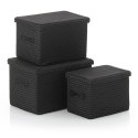 Zestaw koszy, 3 szt., czarny