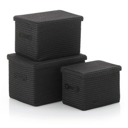 Zestaw koszy, 3 szt., czarny