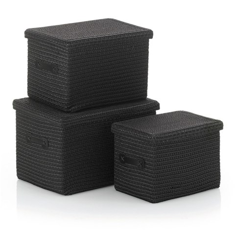 Zestaw koszy, 3 szt., czarny