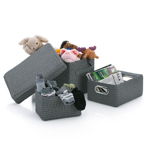 Zestaw koszy, 3 szt., czarny