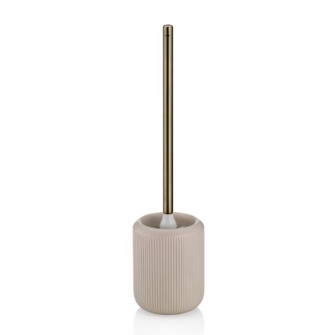 Zestaw toaletowy, ceramika/stal nierdzewna 18/10, śred. 11 x 45,5 cm, beżowo-złoty