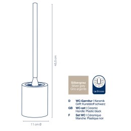 Zestaw toaletowy, ceramika/stal nierdzewna 18/10, śred. 11 x 45,5 cm, beżowo-złoty