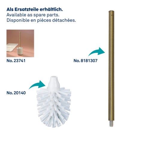 Zestaw toaletowy, ceramika/stal nierdzewna 18/10, śred. 11 x 45,5 cm, beżowo-złoty
